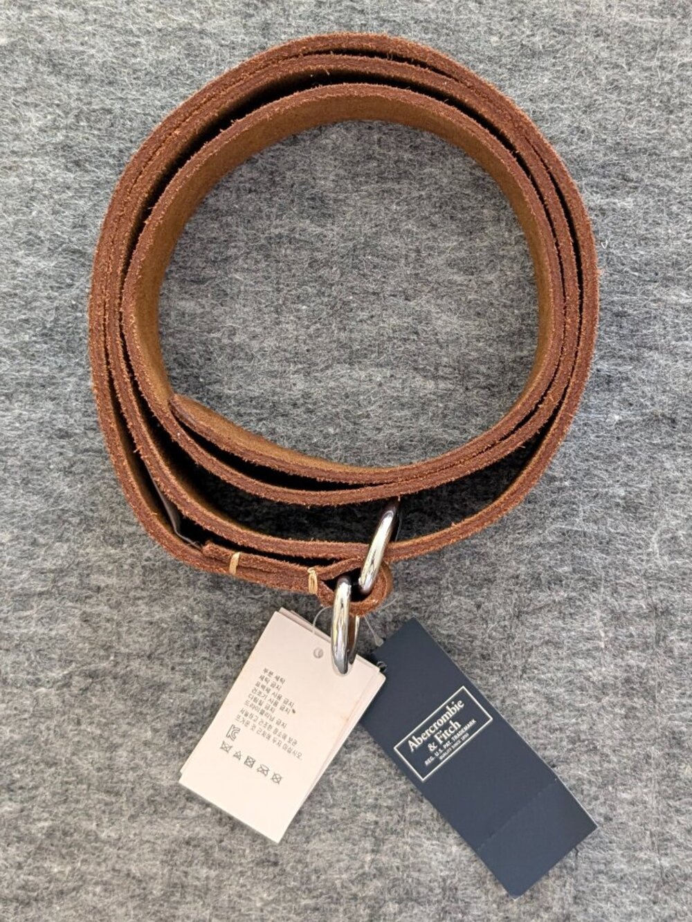 NWT Abercrombie Fitch Belt Unisex Size L/XL Brown Buffalo Suede